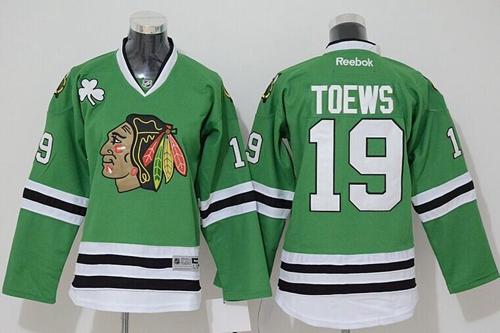 2017 Chicago Blackhawks #19 Toews green jerseys->->NHL Jersey